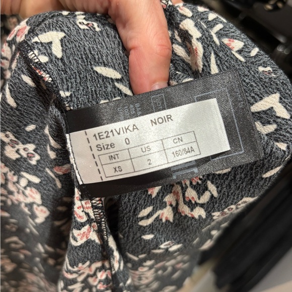 ba&sh Black and Cream Floral Midi Dress - Picture 9 of 9